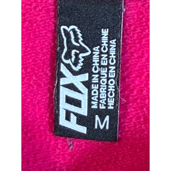 Fox Racing Women Medium Red Blue Long Sleeve Hoodie Graphic Pullover Sweatshirt - Picture 3 of 8